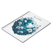 Aquarell Blumenmoon Celestial Personalisiert Notizblock (Linke Seite)