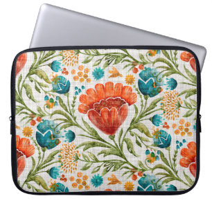 Aquarell-Blumenmotiv-Hintergrund. Handgemalt e Laptopschutzhülle