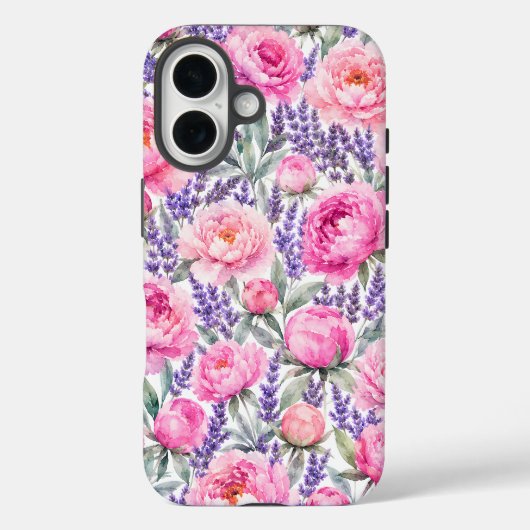 Aquarell-Blumenmuster Case-Mate iPhone Hülle (Rückseite)