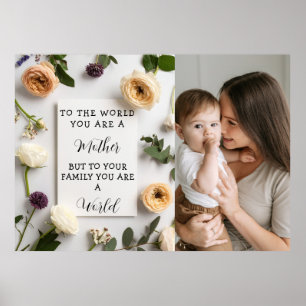 Aquarell-Blumenmuster Frohen Muttertag Foto Poster