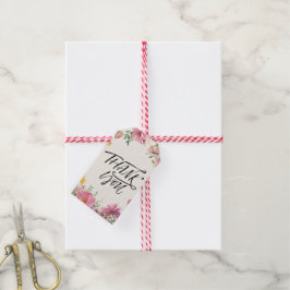 Aquarell-Blumenmuster Geschenkanhänger