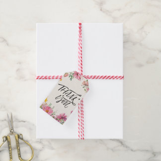 Aquarell-Blumenmuster Geschenkanhänger