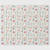 Aquarell-Blumenmuster Geschenkpapier (Flach)