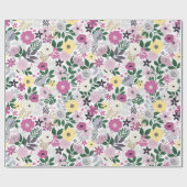 Aquarell-Blumenmuster Geschenkpapier (Flach)