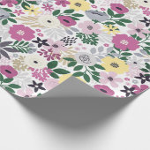 Aquarell-Blumenmuster Geschenkpapier (Ecke)