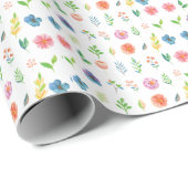 Aquarell-Blumenmuster Geschenkpapier (Rolleneckpunkt)