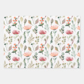 Aquarell-Blumenmuster Geschenkpapier Set (Vorderseite 3)
