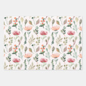 Aquarell-Blumenmuster Geschenkpapier Set (Vorderseite 2)