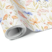 Aquarell-Blumenmuster. Handgemalte Blumen. Geschenkpapier (Rolleneckpunkt)