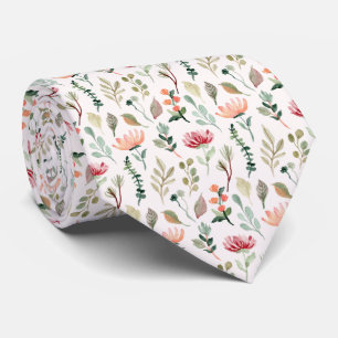 Aquarell-Blumenmuster Krawatte