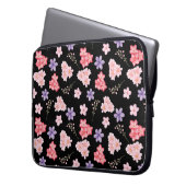 Aquarell-Blumenmuster Laptopschutzhülle (Vorderseite Links)
