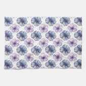 Aquarell-Blumenmuster Lavendel und Blau Geschirrtuch (Horizontal)