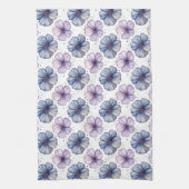 Aquarell-Blumenmuster Lavendel und Blau Geschirrtuch (Vertikal)