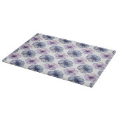 Aquarell-Blumenmuster Lavendel und Blau Schneidebrett (Ecke)