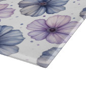 Aquarell-Blumenmuster Lavendel und Blau Schneidebrett (Ecke)