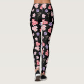 Aquarell-Blumenmuster  Leggings (Rückseite)