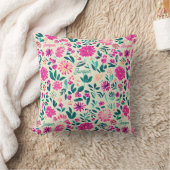 Aquarell-Blumenmuster mit individuellem Namen Kissen (Decke)