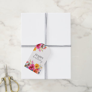 Aquarell-Blumenmuster Moderne Blumenmotive Geschenkanhänger