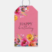 Aquarell-Blumenmuster | Moderne Floral Geschenkanhänger (Vorderseite)