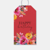 Aquarell-Blumenmuster | Moderne Floral Geschenkanhänger (Vorderseite)