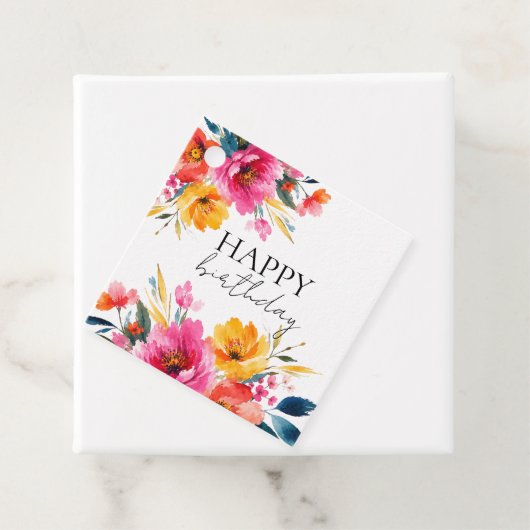Aquarell-Blumenmuster | Moderne Floral Geschenkanhänger (Beispiel)