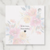 Aquarell-Blumenmuster | Moderne Floral Geschenkanhänger (Rückseite)