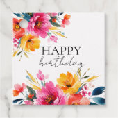 Aquarell-Blumenmuster | Moderne Floral Geschenkanhänger (Vorderseite)