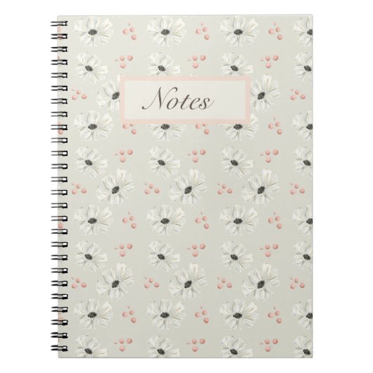 Aquarell-Blumenmuster Notizblock (Vorderseite)