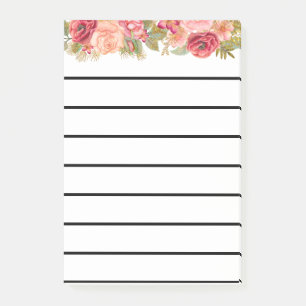 Aquarell-Blumenmuster Post-it Klebezettel