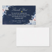 Aquarell Blumennavy Danke Baby Dusche Mitteilungskarte (Vorne/Hinten)