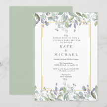 Aquarell-Blumenpaare Baby Shower/Sprinkle