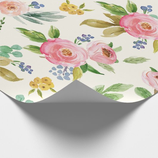 Aquarell-BlumenPackpapier Geschenkpapier (Ecke)