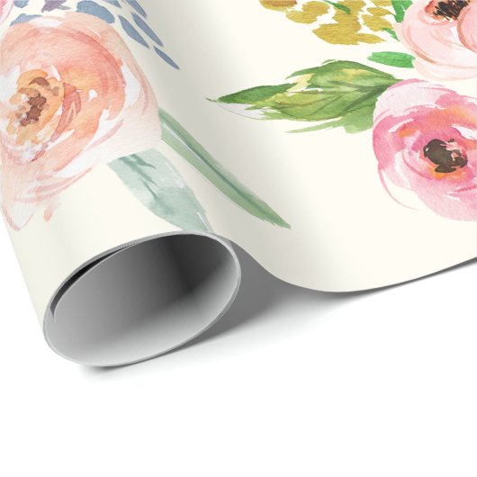 Aquarell-BlumenPackpapier Geschenkpapier (Rolleneckpunkt)