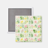 Aquarell-Blumenrastermuster Magnet (Vorderseite/Rückseite)