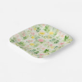 Aquarell-Blumenrastermuster Pappteller (Gewinkelt)