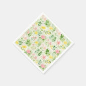 Aquarell-Blumenrastermuster Serviette (Ecke)