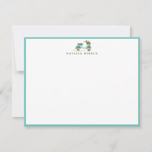 Aquarell-Blumenroller Mitteilungskarte