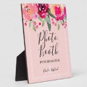 Aquarell Blumenrosa Foto Stand Schilder Plaque Fotoplatte (Seite)