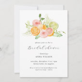 Aquarell Blumenrosa Grünes Brautparty Einladung (Vorderseite)