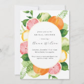 Aquarell Blumenrosa Grünes Brautparty Einladung (Vorderseite)