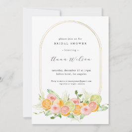 Aquarell Blumenrosa Grünes Brautparty Einladung