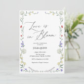 Aquarell Blumenrosa Grünes Brautparty Einladung (Stehend Vorderseite)