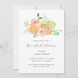 Aquarell Blumenrosa Grünes Brautparty Einladung