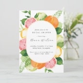 Aquarell Blumenrosa Grünes Brautparty Einladung (Stehend Vorderseite)