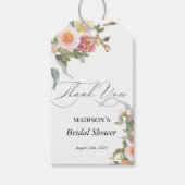Aquarell Blumenrosa Grünes Brautparty Geschenkanhänger (Vorderseite)