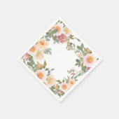 Aquarell Blumenrosa Grünes Brautparty Serviette (Ecke)