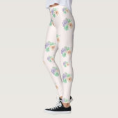 Aquarell Blumenrosa Lila Leggings (Links)