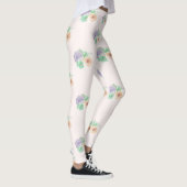 Aquarell Blumenrosa Lila Leggings (Rechts)