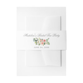 Aquarell Blumenrosa Silberbridal Tee Party Einladungsbanderole