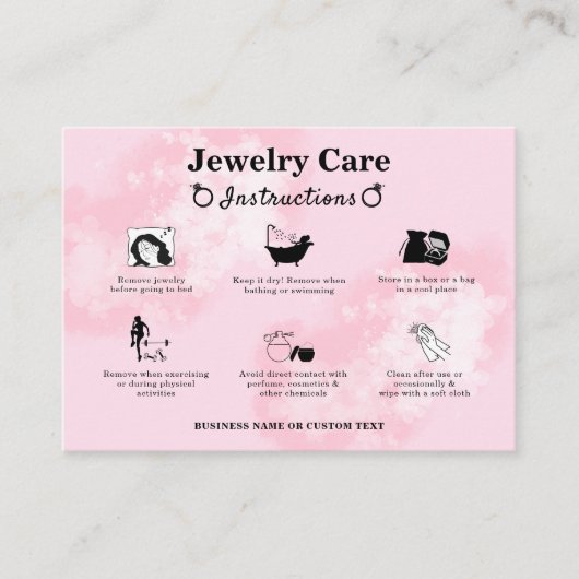 Aquarell Blumenrot Rosa Juwelierhilfe Begleitkarte (Vorderseite)